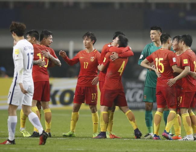 中国对韩国比赛足球