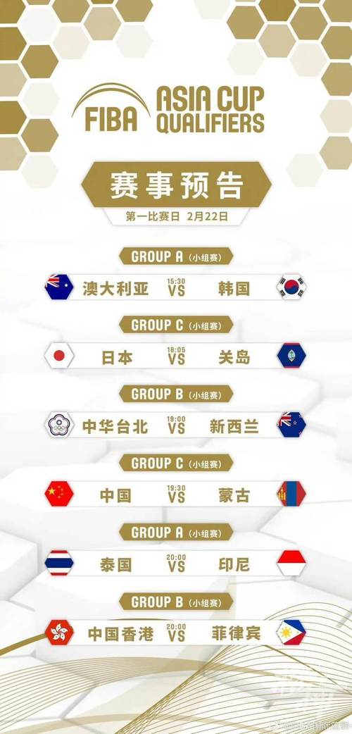 中国男篮亚洲杯预选赛赛程